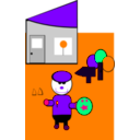 download Clown clipart image with 270 hue color