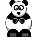 download Cartoon Panda clipart image with 0 hue color