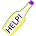 download Message In A Bottle clipart image with 225 hue color