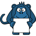download Sign Holding Monkey clipart image with 180 hue color