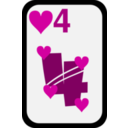 download Four Of Hearts clipart image with 315 hue color