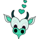 download Loving Cow clipart image with 180 hue color