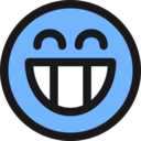 download Flat Grin Smiley Emotion Icon Emoticon clipart image with 90 hue color