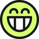 download Flat Grin Smiley Emotion Icon Emoticon clipart image with 315 hue color