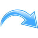 Curved Arrow Blue