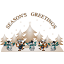 download Seasons Greetings Card Front clipart image with 180 hue color