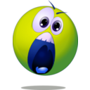 download Smiley Scared Blue Emoticon clipart image with 225 hue color