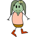 download Girl Stick Figure clipart image with 90 hue color