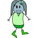 download Girl Stick Figure clipart image with 180 hue color