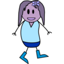 download Girl Stick Figure clipart image with 270 hue color