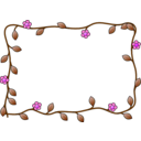 download Flower Frame clipart image with 270 hue color