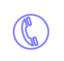 Neon Phone Icon Blue
