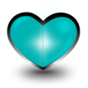 download Heart clipart image with 180 hue color