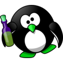 download Drunk Penguin clipart image with 90 hue color