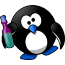 download Drunk Penguin clipart image with 180 hue color