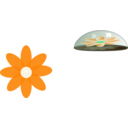 download Flower In Glass Paper Weight clipart image with 90 hue color