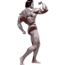 download Posing Bodybuilder clipart image with 90 hue color