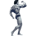 download Posing Bodybuilder clipart image with 315 hue color