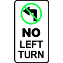 download Sign No Left Turn clipart image with 135 hue color