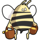 download Bee clipart image with 0 hue color