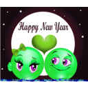 download Happy New Year Smiley Emoticon clipart image with 90 hue color