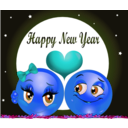 download Happy New Year Smiley Emoticon clipart image with 180 hue color
