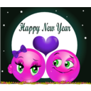 download Happy New Year Smiley Emoticon clipart image with 270 hue color