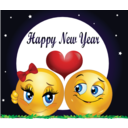 download Happy New Year Smiley Emoticon clipart image with 0 hue color