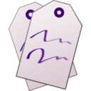 download Two Tags Overlapped clipart image with 270 hue color