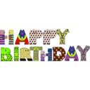 download Happy Birthday clipart image with 45 hue color