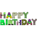 download Happy Birthday clipart image with 90 hue color