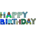download Happy Birthday clipart image with 180 hue color