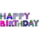 download Happy Birthday clipart image with 270 hue color