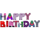 download Happy Birthday clipart image with 315 hue color