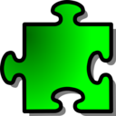 download Green Jigsaw Piece 12 clipart image with 0 hue color