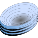download Coliseum In Rome Viewed From The Air clipart image with 180 hue color