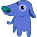 download Dog clipart image with 180 hue color