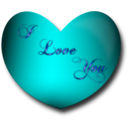 download Heart I Love You clipart image with 180 hue color
