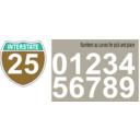 download Interstate Highway Sign clipart image with 180 hue color