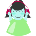 download Girl With Headphone2 clipart image with 135 hue color
