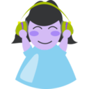 download Girl With Headphone2 clipart image with 225 hue color