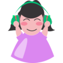 download Girl With Headphone2 clipart image with 315 hue color