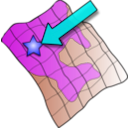 download Ruffled Map clipart image with 180 hue color
