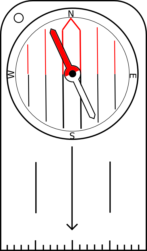 Orienteering Compass With Rotatable Housing And Needle