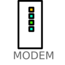 download Modem Labelled clipart image with 45 hue color