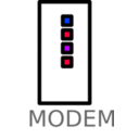 download Modem Labelled clipart image with 225 hue color