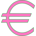 download Monetary Euro Symbol clipart image with 270 hue color