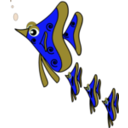 download Blue Fish clipart image with 180 hue color
