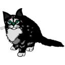 download Kitten Black clipart image with 135 hue color