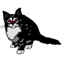 download Kitten Black clipart image with 315 hue color